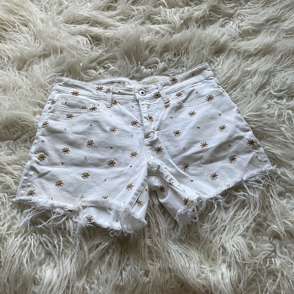 Anthropologie Pilcro Starburst‎ Embroidered Denim Shorts - Picture 2 of 5